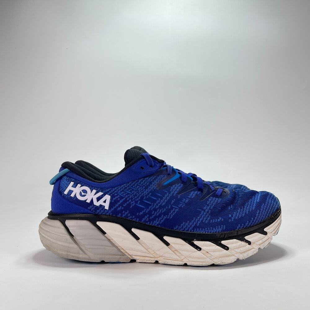 Hoka Gaviota 4 Blue Black Lace Up Running Shoes 1123198 BBGP Men's Size 10.5 2E